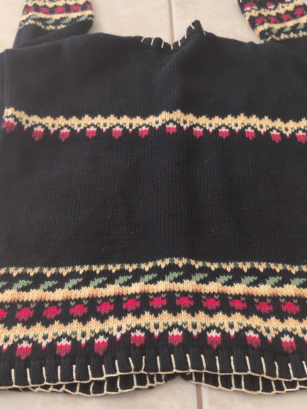 Vintage Tiara International Black & Gold Christmas Cardigan Size Large - Picture 7 of 7